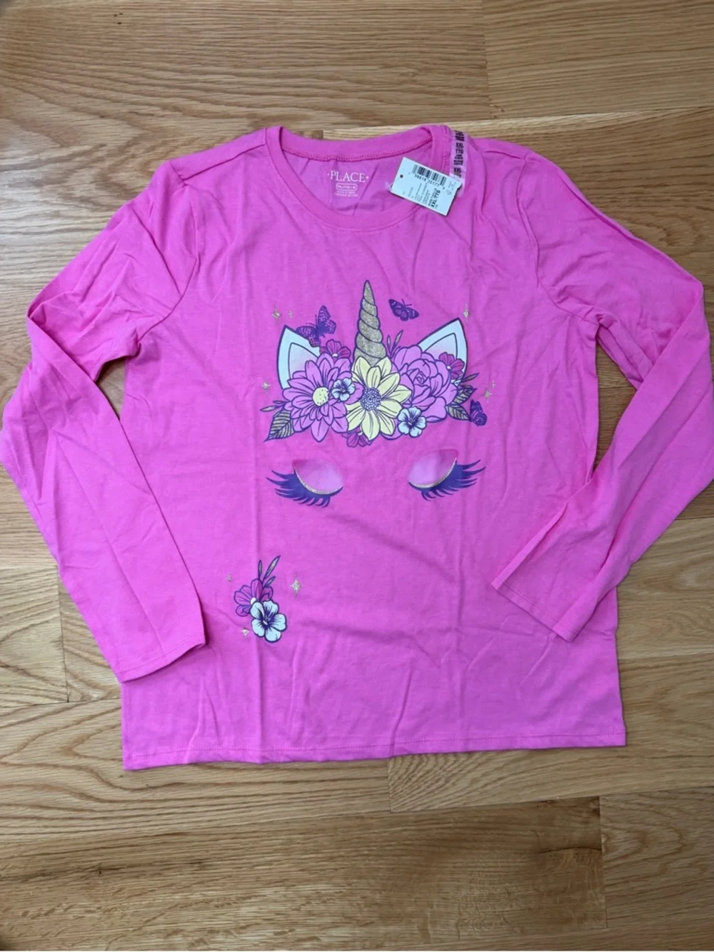 The Children's Place Pink Unicorn Floral Long Sleeve Tee | NWT!